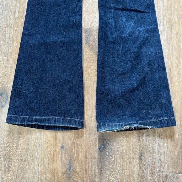 Vintage Silver Jeans Denim Overalls Flare Leg Dark Wash 90's Y2K - Size 1/33 - Picture 6 of 12